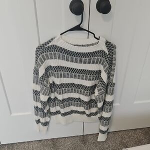 Cream And Dark Green Sweater